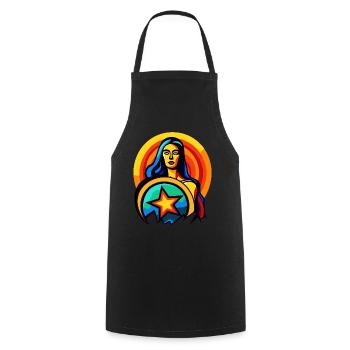 Vierge bouclier des montagnes - Tablier de cuisine - noir - Devant - AI Model Male 185 dark (185cm)