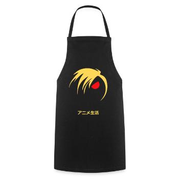 Vie d’anime : Vie d’anime de style manga - Tablier de cuisine - noir - Devant - AI Model Male 185 dark (185cm)