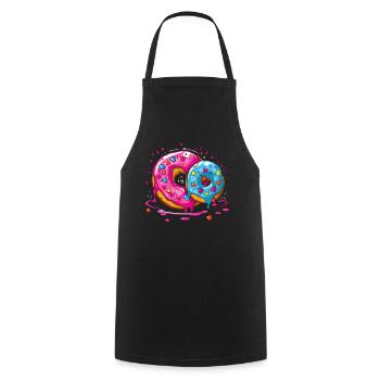 Leckerer süßer riesiger Donut - Kochschürze - Schwarz - Vorne - AI Model Male 185 dark (185cm)