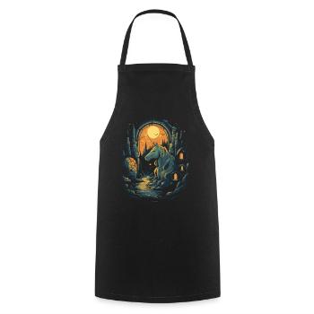 Dark Night Unicorn - Cooking Apron - black - Front - AI Model Male 185 dark (185cm)