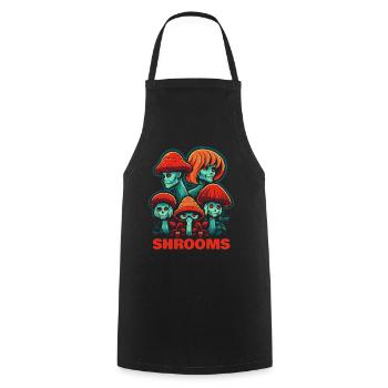 Têtes de champignons de la forêt de champignons d’horreur - Tablier de cuisine - noir - Devant - AI Model Male 185 dark (185cm)