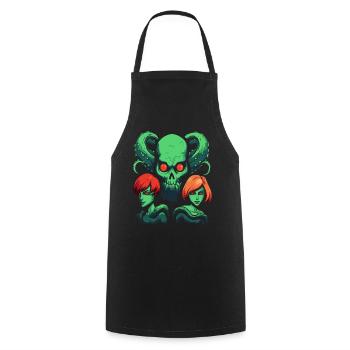 Dessins animés Amis de la pieuvre - Tablier de cuisine - noir - Devant - AI Model Male 185 dark (185cm)