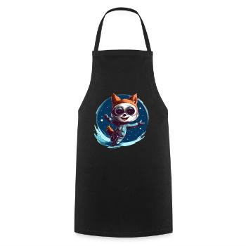 Come hug the space fox - Cooking Apron - black - Front - AI Model Male 185 dark (185cm)