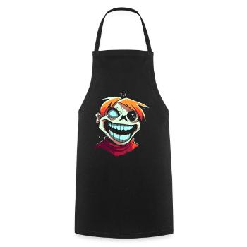 Dessin animé Style Drôle Crazy Zombie Ghoul - Tablier de cuisine - noir - Devant - AI Model Male 185 dark (185cm)
