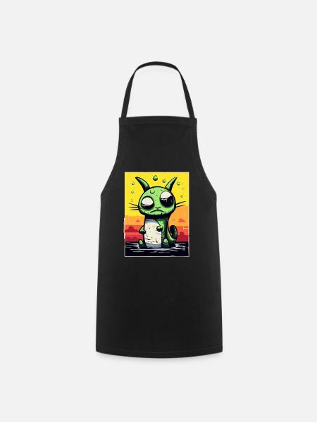 Dizzy and confused pet cat - Cooking Apron - black
