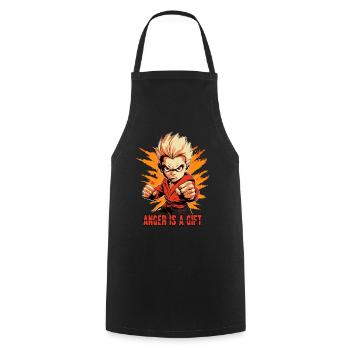 Little angry martial arts boy fights back - Cooking Apron - black - Front - AI Model Male 185 dark (185cm)