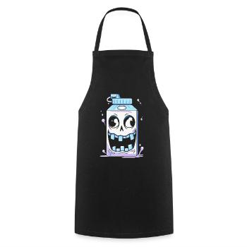 Crazy Milk - Cooking Apron - black - Front - AI Model Male 185 dark (185cm)