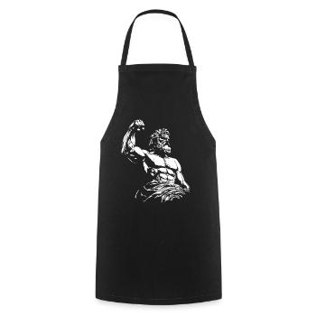 Fight for Freedom and Greek Gods - Cooking Apron - black - Front - AI Model Male 185 dark (185cm)