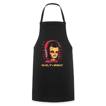 Oh no, it's Monday: office work - Cooking Apron - black - Front - AI Model Male 185 dark (185cm)