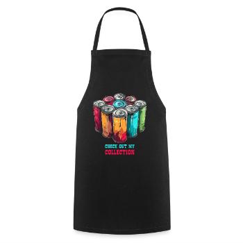 Energy Collection of Soda Cans Caffeine Drinks - Cooking Apron - black - Front - AI Model Male 185 dark (185cm)
