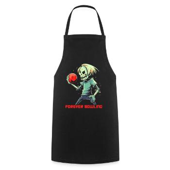 Funny Zombie Bowler, Bowling Forever - Cooking Apron - black - Front - AI Model Male 185 dark (185cm)
