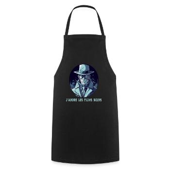 J'adore le film noir, I Love Film Noir - Cooking Apron - black - Front - AI Model Male 185 dark (185cm)
