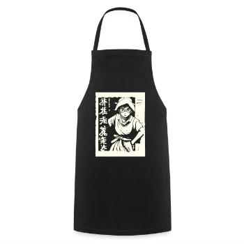 Japanese Manga Anime Otaku Ninja - Cooking Apron - black - Front - AI Model Male 185 dark (185cm)