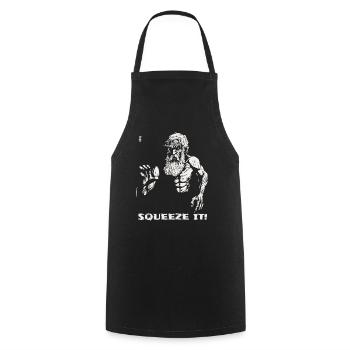 Prendre la vie et l’exprimer, philosophe - Tablier de cuisine - noir - Devant - AI Model Male 185 dark (185cm)