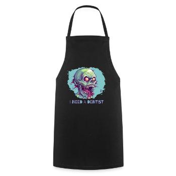 Zombie de mauvaises dents, j’ai besoin d’un dentiste - Tablier de cuisine - noir - Devant - AI Model Male 185 dark (185cm)