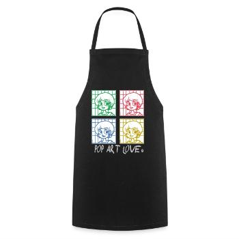 L’anime de dessin animé rencontre l’amour du pop art - Tablier de cuisine - noir - Devant - AI Model Male 185 dark (185cm)