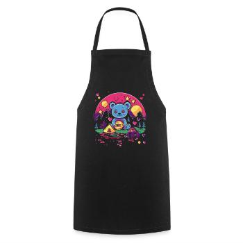 A cuddly bear in the wonderland of love - Cooking Apron - black - Front - AI Model Male 185 dark (185cm)