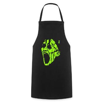 The Screaming Green Monster Man - Cooking Apron - black - Front - AI Model Male 185 dark (185cm)