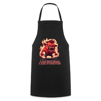 I'm not mad, I'm angry, devil - Cooking Apron - black - Front - AI Model Male 185 dark (185cm)