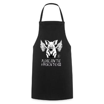 Cochon volant avec des ailes, ne soyez pas ennuyeux - Tablier de cuisine - noir - Devant - AI Model Male 185 dark (185cm)