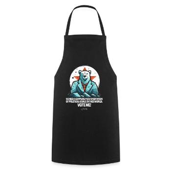 Polar bear election candidate for a better world - Cooking Apron - black - Front - AI Model Male 185 dark (185cm)