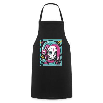 Space: Anime Manga Art Astronauts Girls - Cooking Apron - black - Front - AI Model Male 185 dark (185cm)