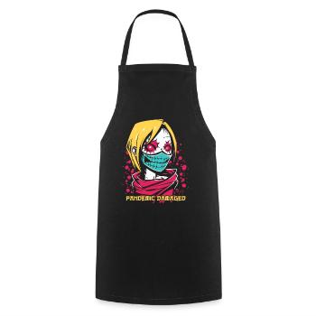 Fille zombie manga anime endommagée par une pandémie - Tablier de cuisine - noir - Devant - AI Model Male 185 dark (185cm)