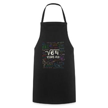 Wurzel aus 64 = 8. Geburtstag - Geschenk - Kochschürze - Schwarz - Vorne - AI Model Male 185 dark (185cm)