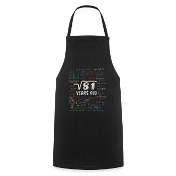 Wurzel aus 81 = 9. Geburtstag - Geschenk - Kochschürze - Schwarz - Vorne - AI Model Male 185 dark (185cm)