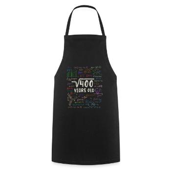 Racine de 400 = 20e anniversaire - cadeau - Tablier de cuisine - noir - Devant - AI Model Male 185 dark (185cm)
