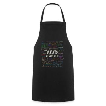 Wurzel aus 225 = 15. Geburtstag - Geschenk - Kochschürze - Schwarz - Vorne - AI Model Male 185 dark (185cm)