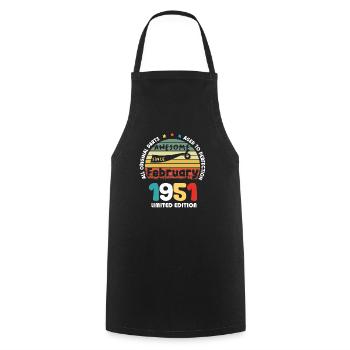 1951 vintage anniversaire rétro édition limitée - Tablier de cuisine - noir - Devant - AI Model Male 185 dark (185cm)