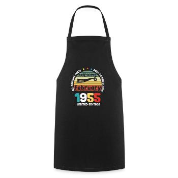 1955 vintage anniversaire rétro édition limitée - Tablier de cuisine - noir - Devant - AI Model Male 185 dark (185cm)
