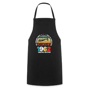 1962 vintage anniversaire rétro édition limitée - Tablier de cuisine - noir - Devant - AI Model Male 185 dark (185cm)