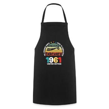 1961 vintage anniversaire rétro édition limitée - Tablier de cuisine - noir - Devant - AI Model Male 185 dark (185cm)