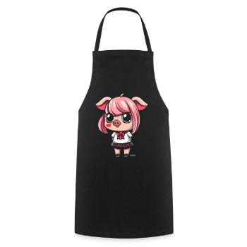 Das niedlichste Anime-Schwein - Kochschürze - Schwarz - Vorne - AI Model Male 185 dark (185cm)