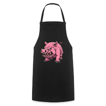 Cute Pet Pig - Cooking Apron - black - Front - AI Model Male 185 dark (185cm)