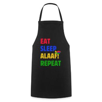 Eat Sleep Alaaf Repeat - Karneval - Spruch - Kochschürze - Schwarz - Vorne - AI Model Male 185 dark (185cm)