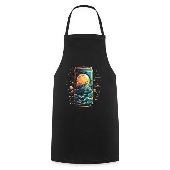 Space Universe Soda Can - Cooking Apron - black - Front - AI Model Male 185 dark (185cm)
