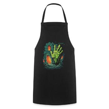 The Dungeon Zombie Hand - Cooking Apron - black - Front - AI Model Male 185 dark (185cm)