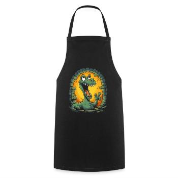 The Funny Cartoon Joke Dungeon Dragon - Cooking Apron - black - Front - AI Model Male 185 dark (185cm)