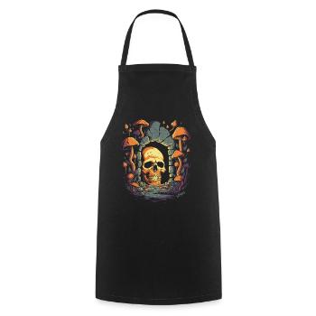Le crâne de l’ancien donjon des champignons - Tablier de cuisine - noir - Devant - AI Model Male 185 dark (185cm)