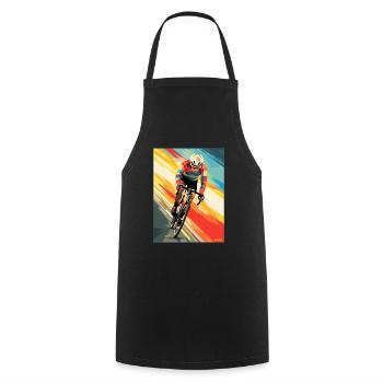 Modern Art Colorful Stripes and Streets Cycling - Cooking Apron - black - Front - AI Model Male 185 dark (185cm)