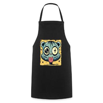 Coeurs, Croix, Dessin Animé et Hamster Coquin - Tablier de cuisine - noir - Devant - AI Model Male 185 dark (185cm)
