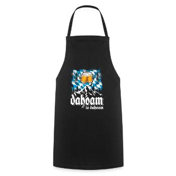 Dahoam is dahoam Bierglas Berge Bayern Heimat - Kochschürze - Schwarz - Vorne - AI Model Male 185 dark (185cm)
