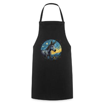 Starry Sky Donkey - Cooking Apron - black - Front - AI Model Male 185 dark (185cm)