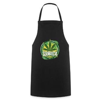 yes ayah! Germaica Germany cannabis Jamaika legal - Kochschürze - Schwarz - Vorne - AI Model Male 185 dark (185cm)