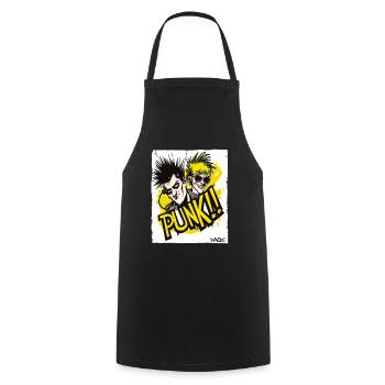 Cool cartoon about punk music, you punk! - Cooking Apron - black - Front - AI Model Male 185 dark (185cm)