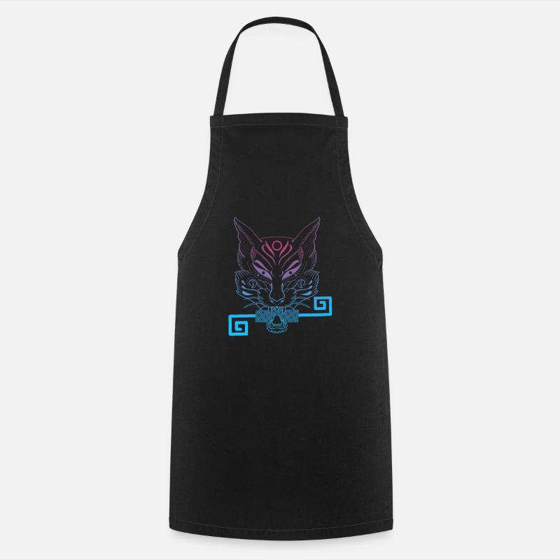 Masque de renard Kitsune - Tablier de cuisine - noir