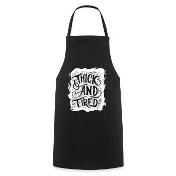 Gros et fatigué - Tablier de cuisine - noir - Devant - AI Model Male 185 dark (185cm)